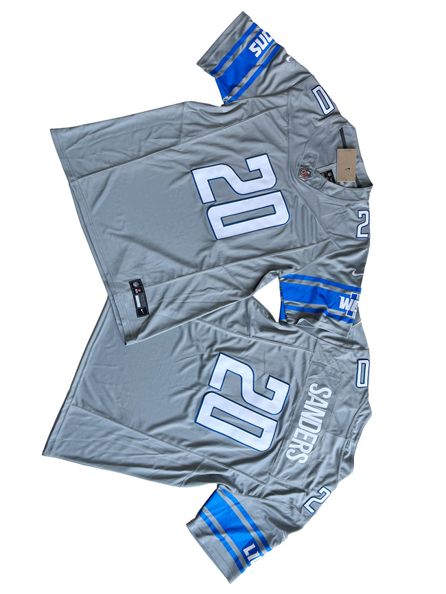 Men's Detroit Lions #20 Barry Sanders Gray 2023 F.U.S.E. Vapor Untouchable Limited Football Stitched Jersey